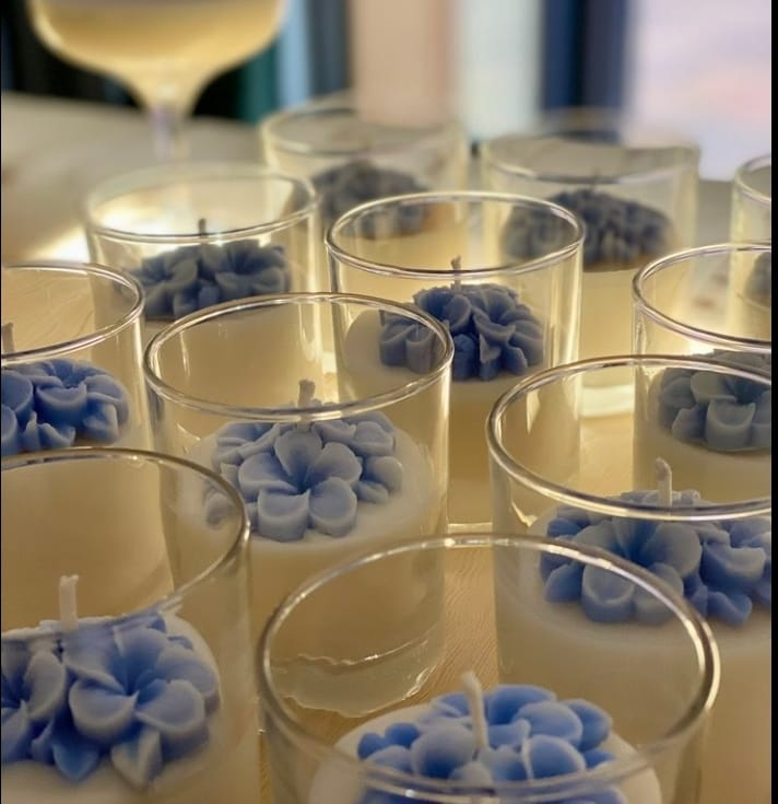 Velas en vaso